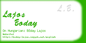 lajos boday business card